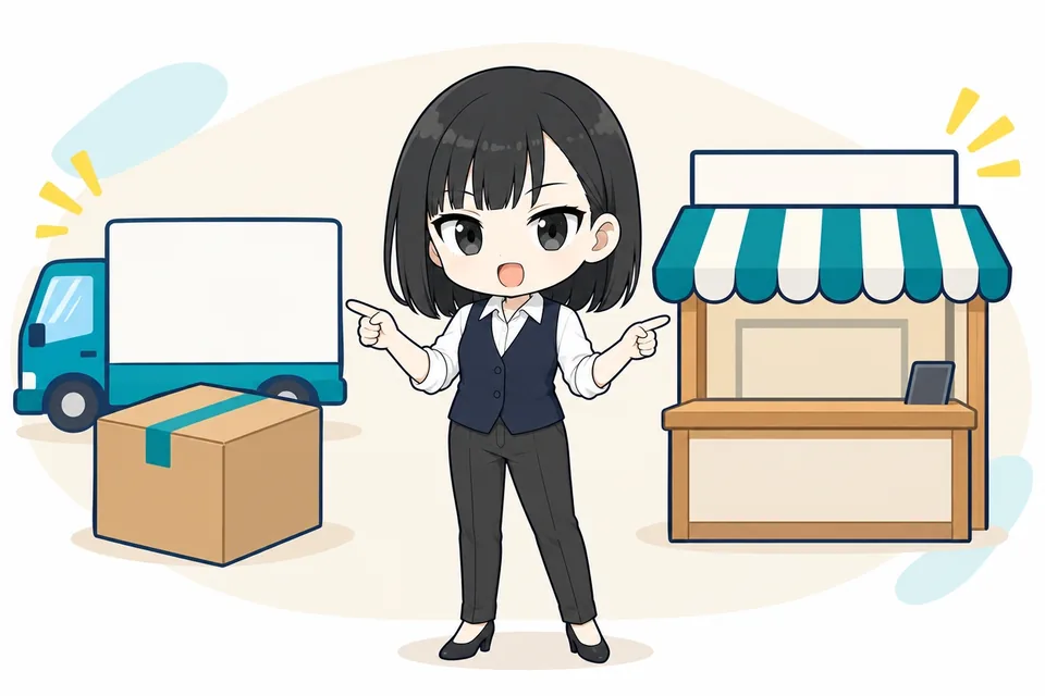 宅配で送る準備をするさや