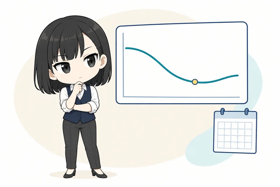 カレンダーを見て売る時期を考えるさや
