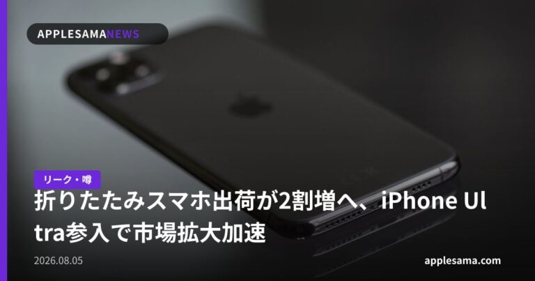 折りたたみスマホ出荷が2割増へ、iPhone Ultra参入で市場拡大加速